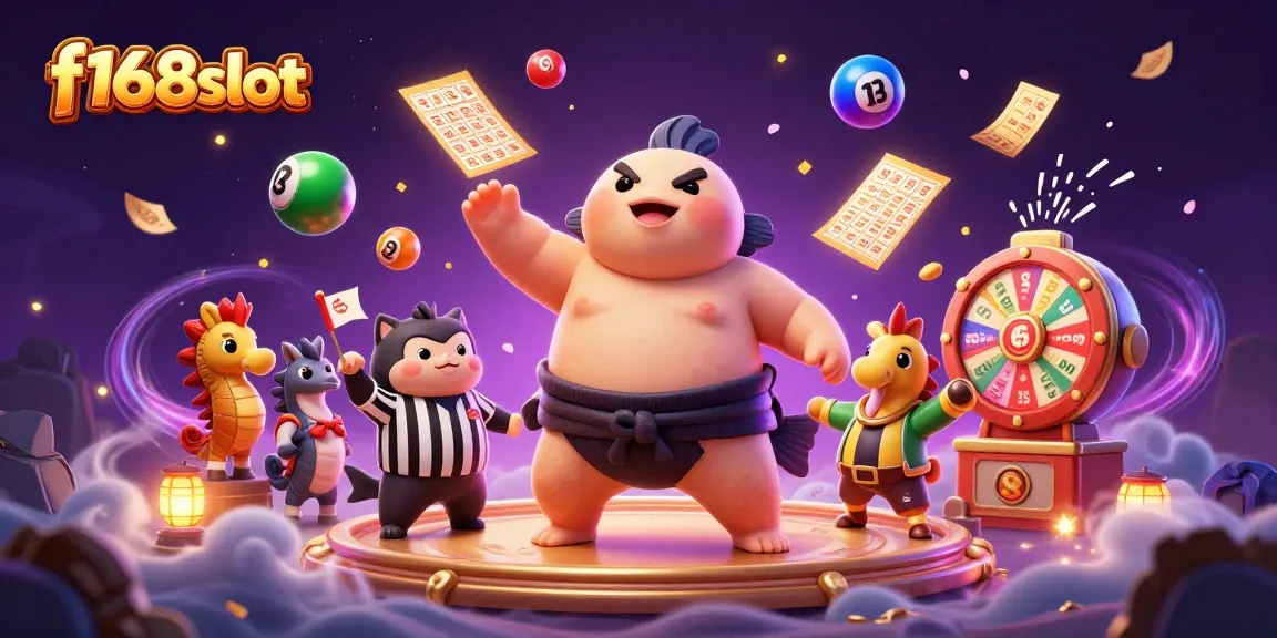 Experience the excitement of f168slot with colorful lottery elements in a vibrant underwater scene filled with fun characters.