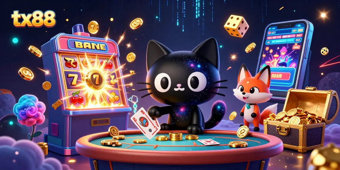 Experience thrilling gameplay with tx88 in a vibrant cosmic casino scene.