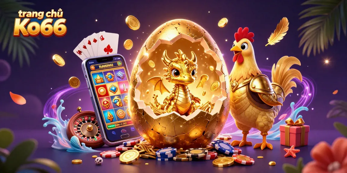 Experience top games at trang chủ Ko66, featuring golden dragon and dynamic slot visuals.