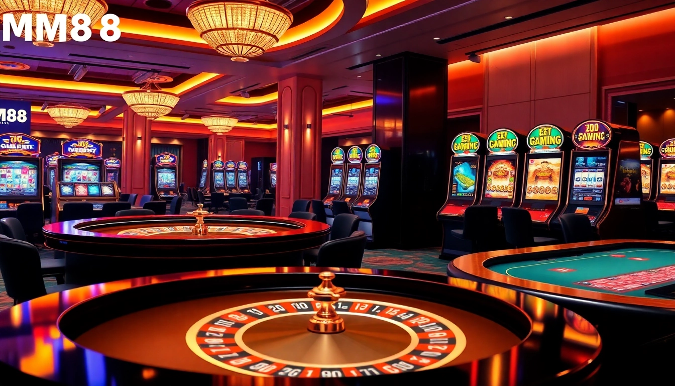 Experience the excitement of MM88 with vibrant casino visuals and engaging gaming interactions.