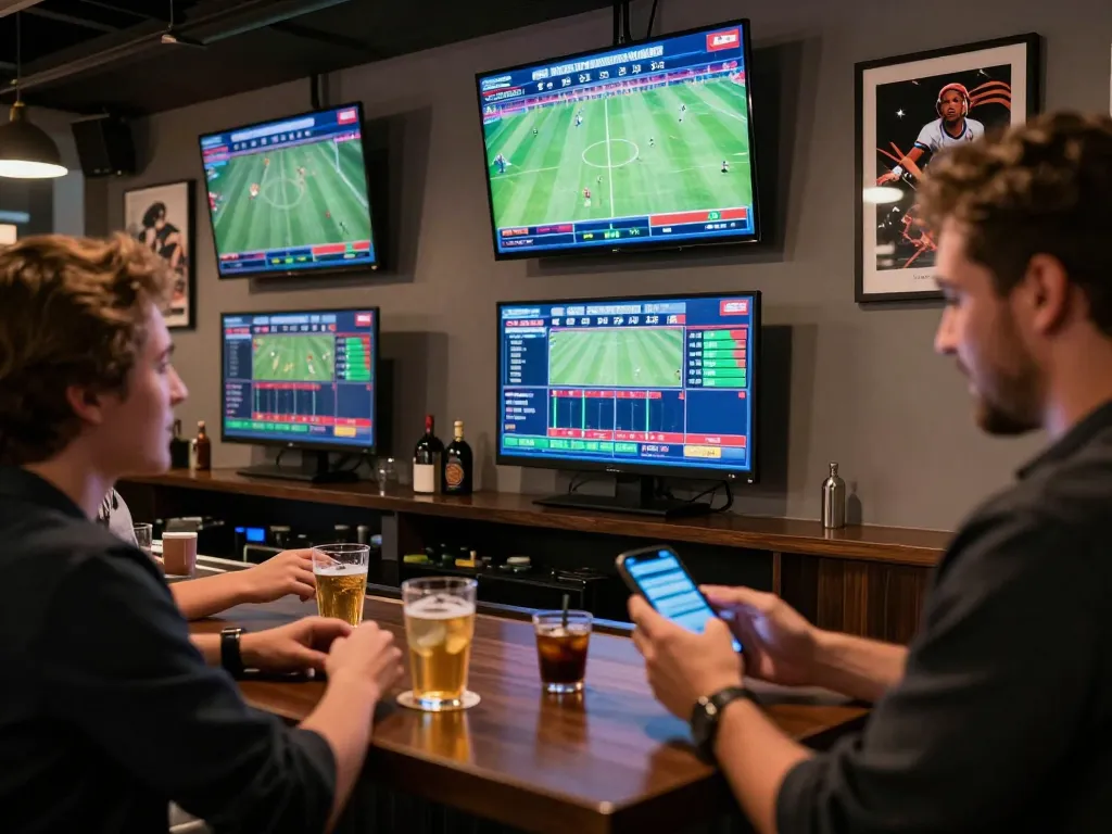 RR88 sports betting excitement as enthusiasts strategize and place bets during live matches.