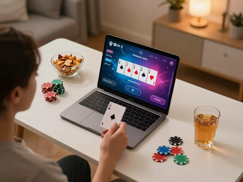 Engaging online poker session on the KJC website, showcasing gameplay strategy and excitement.