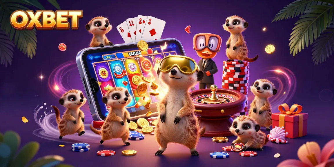 Experience the excitement of OXBET with meerkats managing a vibrant casino scene