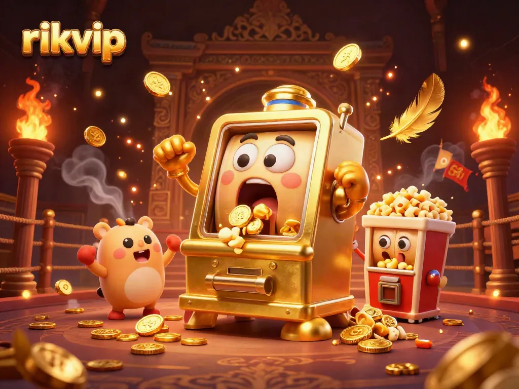 Experience thrilling jackpots with rikvip’s vibrant characters celebrating wins in an energetic casino scene.