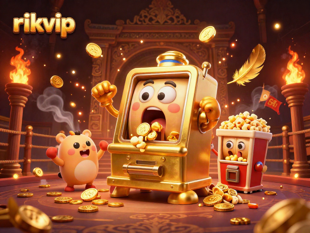 Experience thrilling jackpots with rikvip’s vibrant characters celebrating wins in an energetic casino scene.