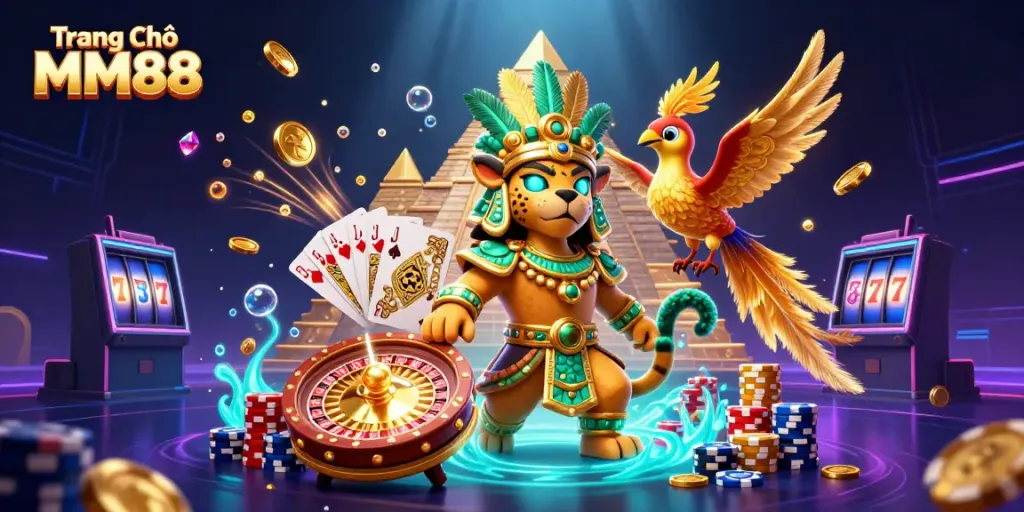 Play thrilling games at Trang Chủ MM88 with dazzling golden coins and vibrant jackpots.