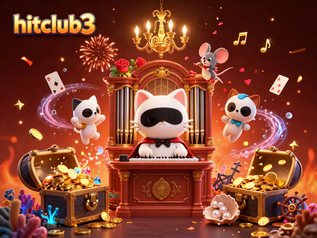 Experience the excitement of hitclub3 with our vibrant 3D casino illustration showcasing thrilling game elements and characters.
