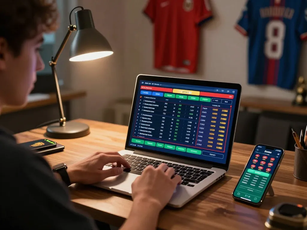 Placing bets on Da88's sports betting platform with live odds displayed on laptop.