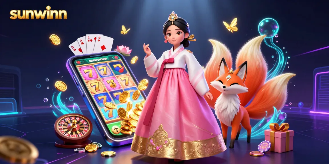 Experience the thrill of slots with sunwinn in this engaging 3D casino illustration.