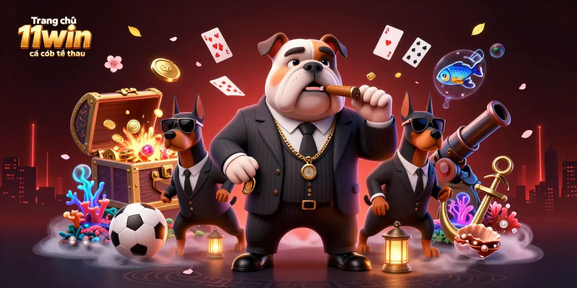 Win big at Trang chủ 11win cá cược thể thao with a dynamic 3D casino scene featuring cartoon characters and sports elements.