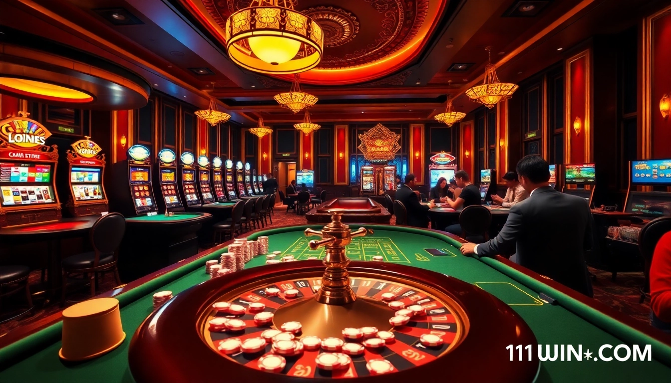 Experience the thrill of gambling at 11WIN COM with vibrant casino visuals and engaging gaming action.