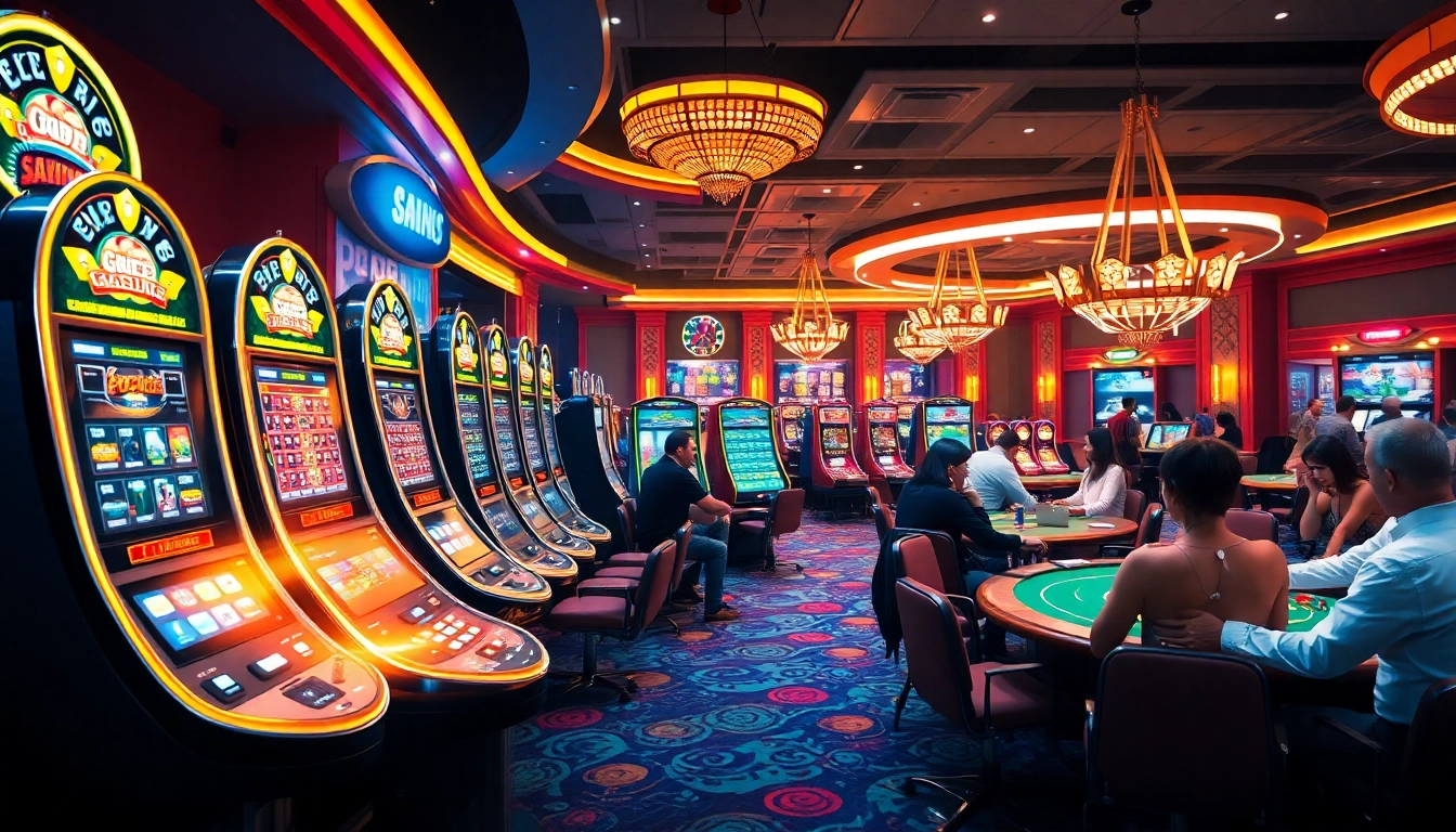 Players celebrating wins at the vibrant casino floor of https://xx88.me.uk/, showcasing excitement and luxury.